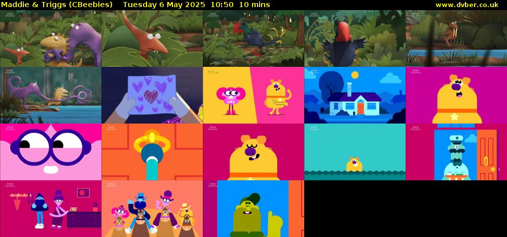 Maddie & Triggs (CBeebies) Tuesday 6 May 2025 10:50 - 11:00