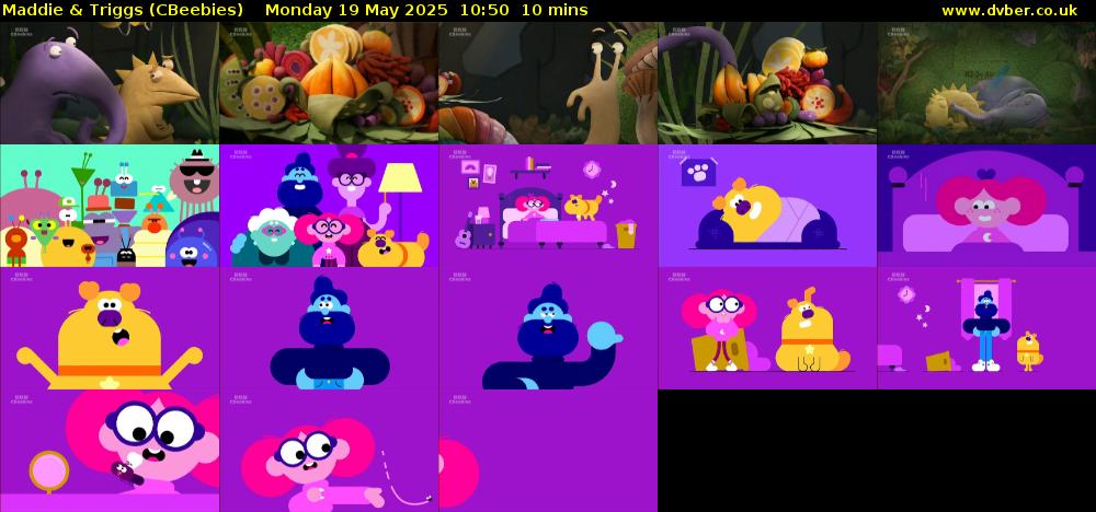 Maddie & Triggs (CBeebies) Monday 19 May 2025 10:50 - 11:00