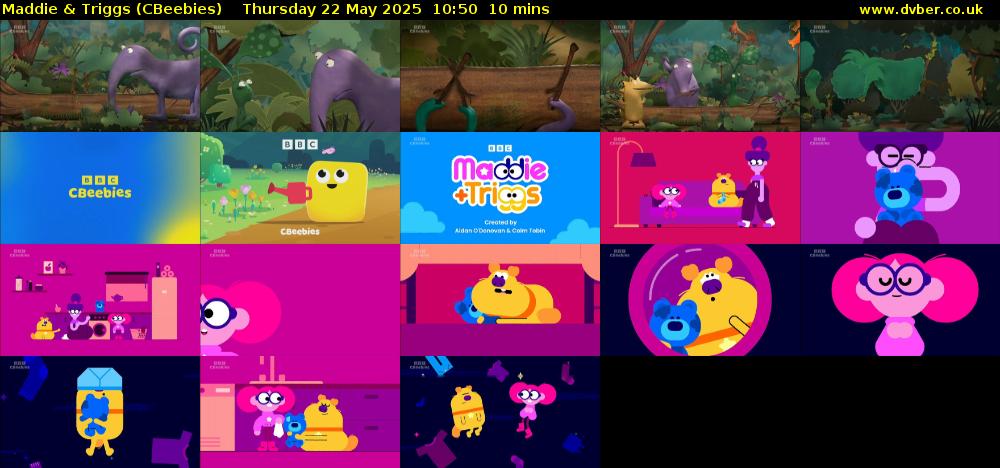 Maddie & Triggs (CBeebies) Thursday 22 May 2025 10:50 - 11:00