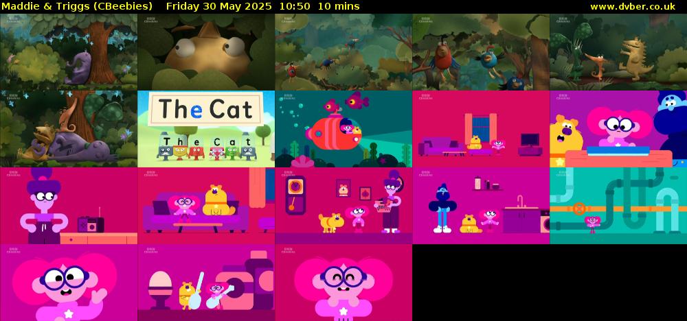 Maddie & Triggs (CBeebies) Friday 30 May 2025 10:50 - 11:00
