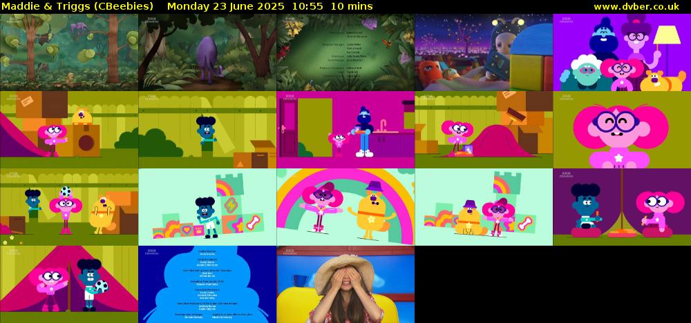 Maddie & Triggs (CBeebies) Monday 23 June 2025 10:55 - 11:05