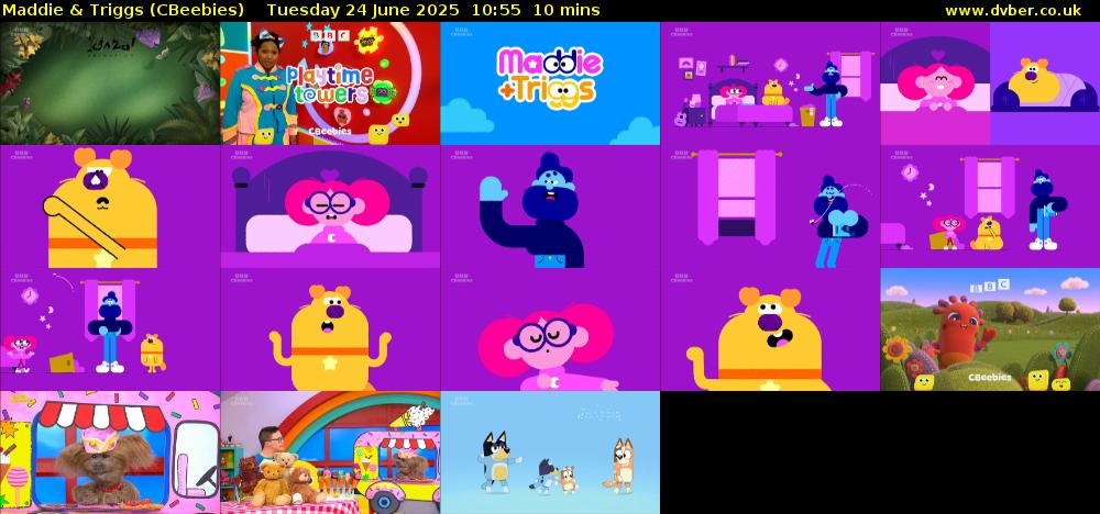 Maddie & Triggs (CBeebies) Tuesday 24 June 2025 10:55 - 11:05