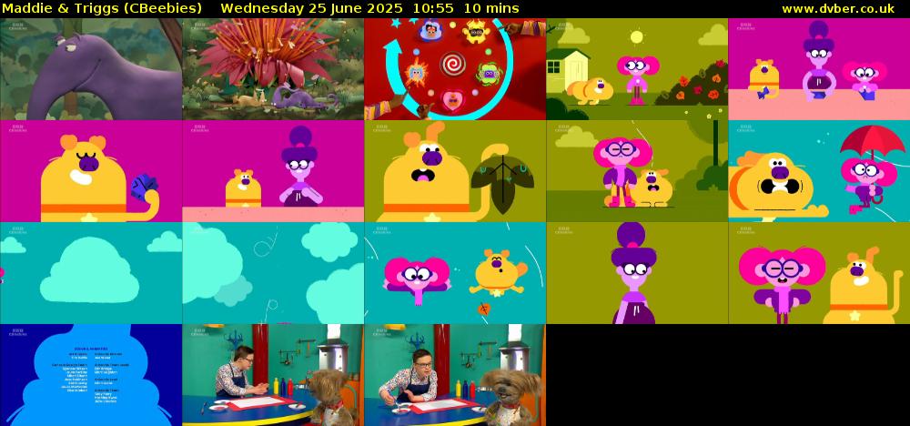 Maddie & Triggs (CBeebies) Wednesday 25 June 2025 10:55 - 11:05