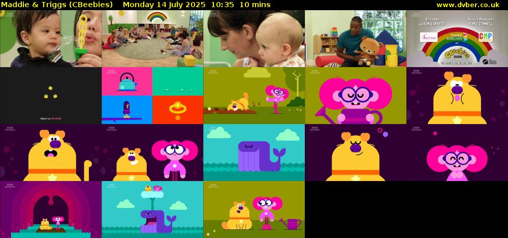 Maddie & Triggs (CBeebies) Monday 14 July 2025 10:35 - 10:45