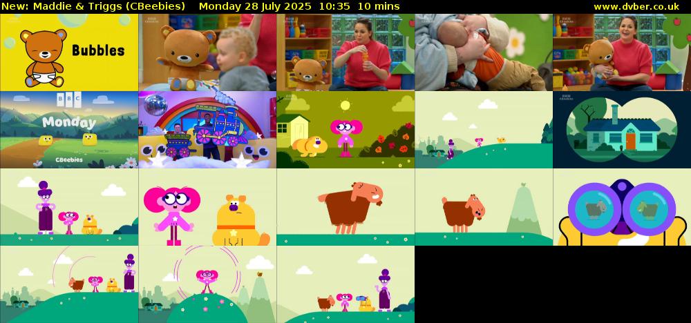 Maddie & Triggs (CBeebies) Monday 28 July 2025 10:35 - 10:45