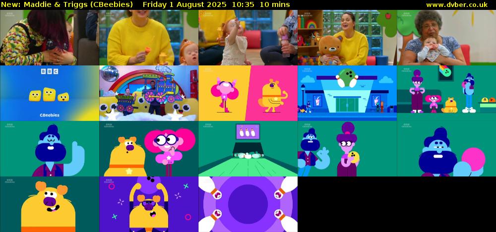 Maddie & Triggs (CBeebies) Friday 1 August 2025 10:35 - 10:45