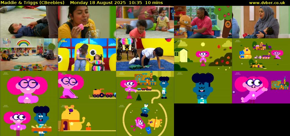 Maddie & Triggs (CBeebies) Monday 18 August 2025 10:35 - 10:45