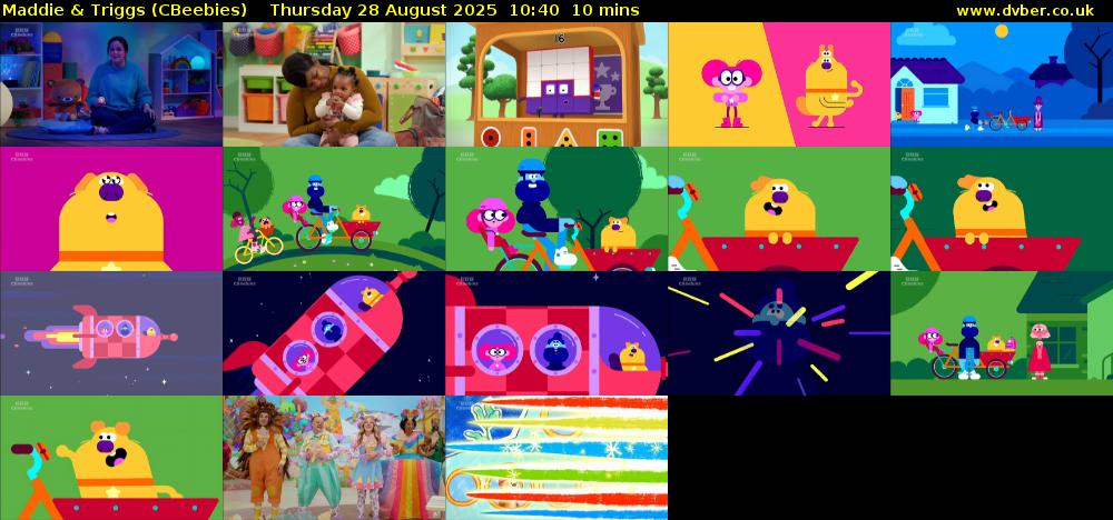 Maddie & Triggs (CBeebies) Thursday 28 August 2025 10:40 - 10:50