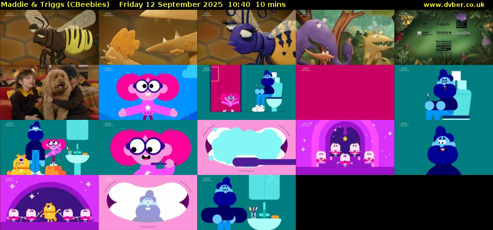 Maddie & Triggs (CBeebies) Friday 12 September 2025 10:40 - 10:50