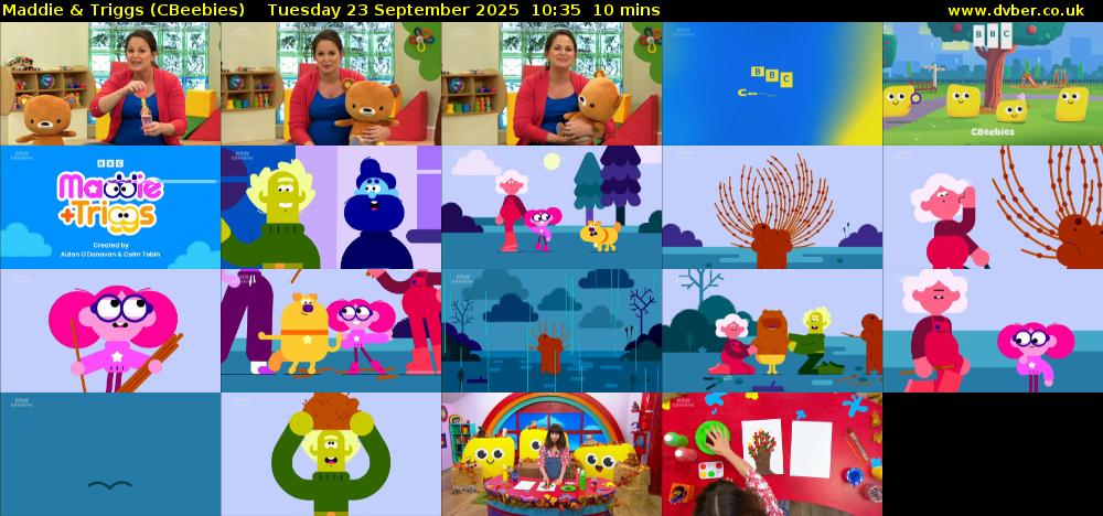 Maddie & Triggs (CBeebies) Tuesday 23 September 2025 10:35 - 10:45