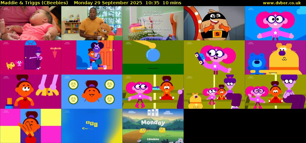 Maddie & Triggs (CBeebies) Monday 29 September 2025 10:35 - 10:45