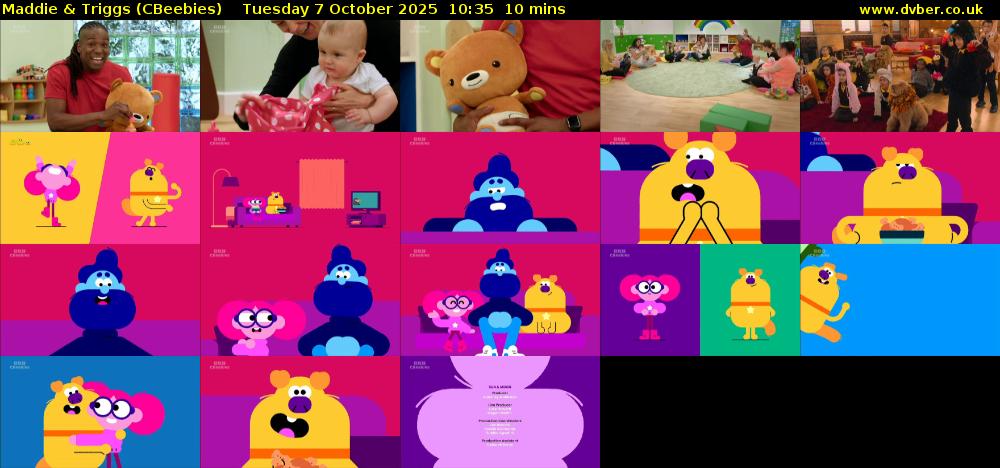 Maddie & Triggs (CBeebies) Tuesday 7 October 2025 10:35 - 10:45