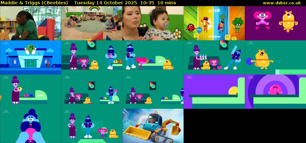 Maddie & Triggs (CBeebies) Tuesday 14 October 2025 10:35 - 10:45