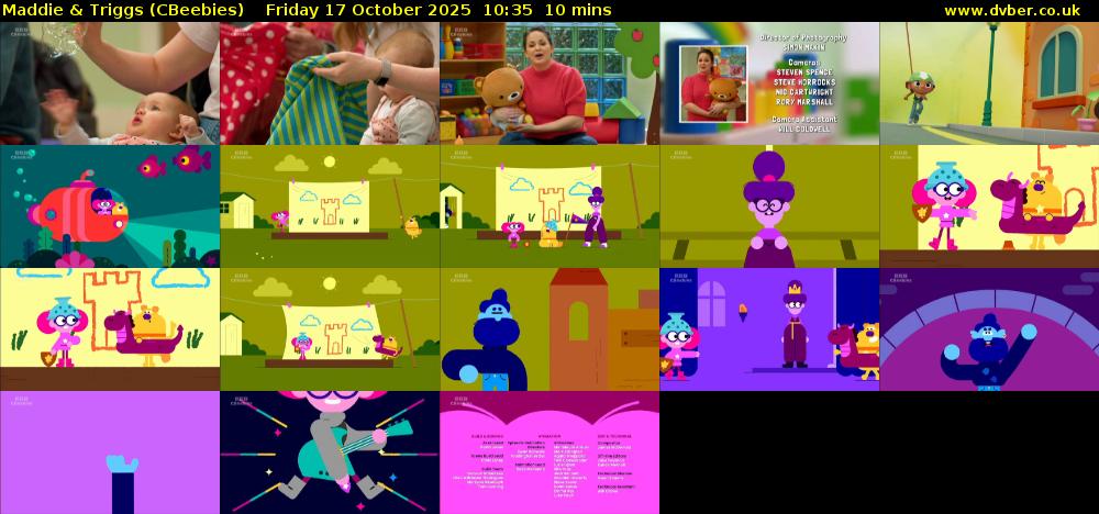 Maddie & Triggs (CBeebies) Friday 17 October 2025 10:35 - 10:45