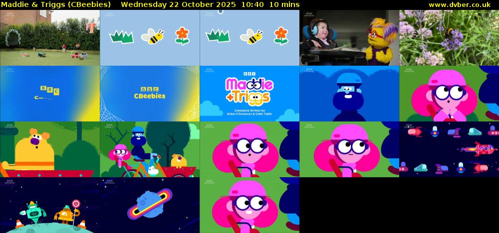 Maddie & Triggs (CBeebies) Wednesday 22 October 2025 10:40 - 10:50
