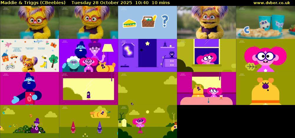 Maddie & Triggs (CBeebies) Tuesday 28 October 2025 10:40 - 10:50