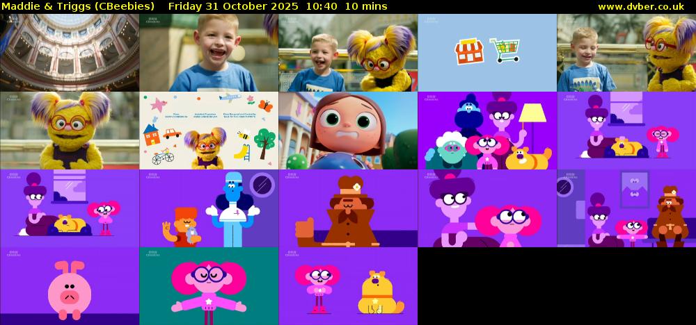 Maddie & Triggs (CBeebies) Friday 31 October 2025 10:40 - 10:50