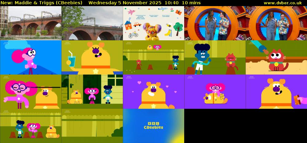 Maddie & Triggs (CBeebies) Wednesday 5 November 2025 10:40 - 10:50