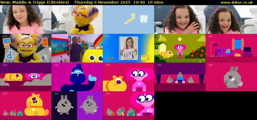 Maddie & Triggs (CBeebies) Thursday 6 November 2025 10:40 - 10:50