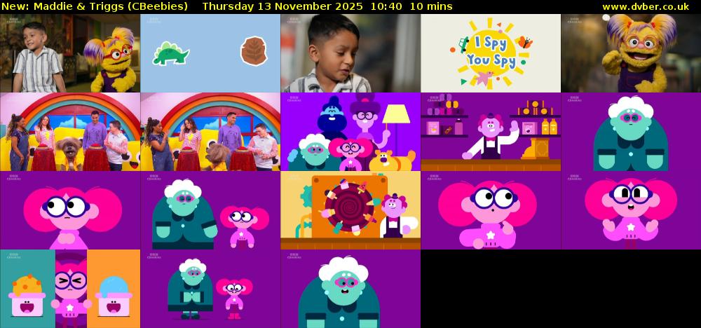 Maddie & Triggs (CBeebies) Thursday 13 November 2025 10:40 - 10:50