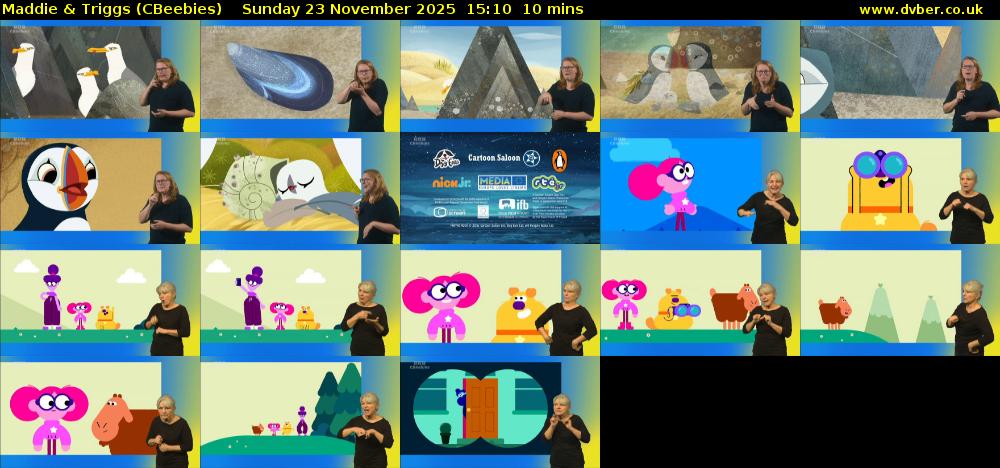 Maddie & Triggs (CBeebies) Sunday 23 November 2025 15:10 - 15:20