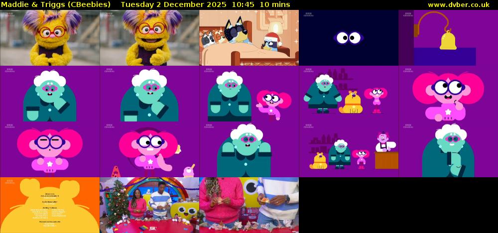 Maddie & Triggs (CBeebies) Tuesday 2 December 2025 10:45 - 10:55