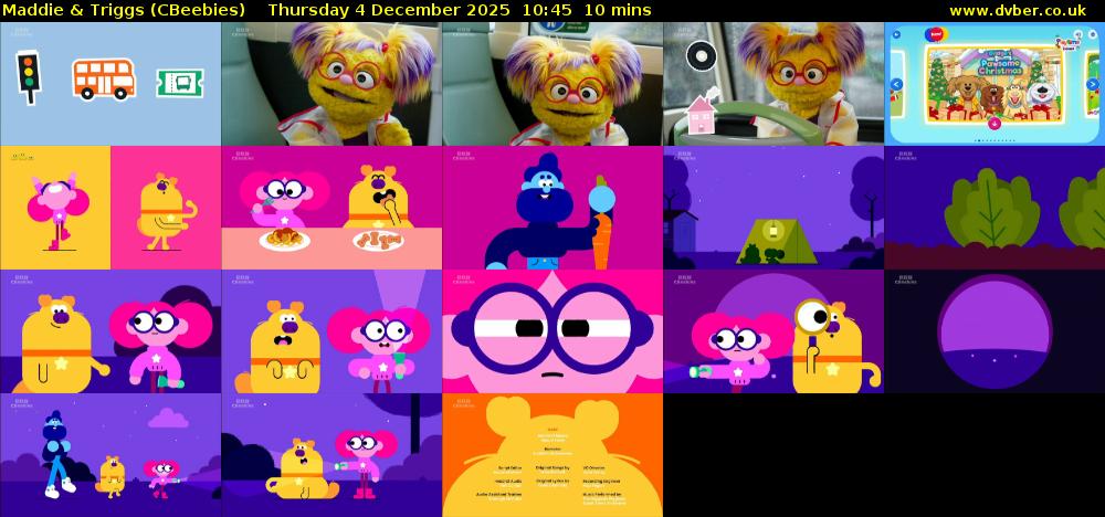 Maddie & Triggs (CBeebies) Thursday 4 December 2025 10:45 - 10:55