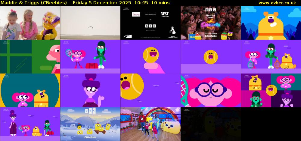 Maddie & Triggs (CBeebies) Friday 5 December 2025 10:45 - 10:55