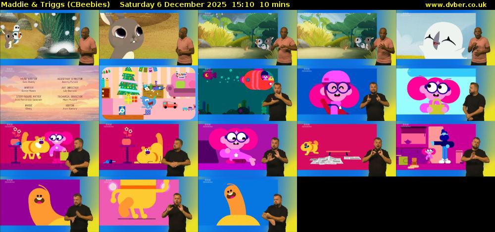 Maddie & Triggs (CBeebies) Saturday 6 December 2025 15:10 - 15:20