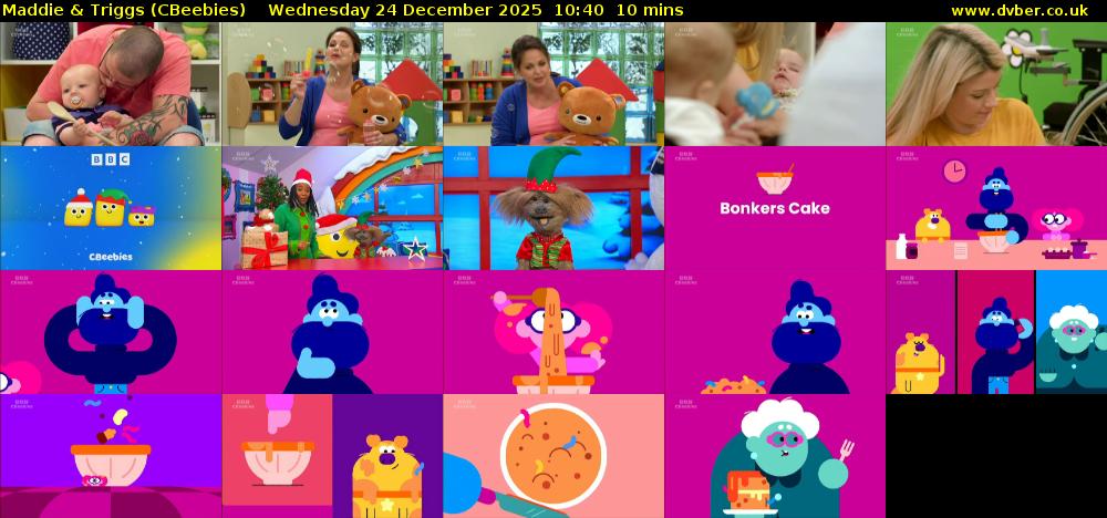 Maddie & Triggs (CBeebies) Wednesday 24 December 2025 10:40 - 10:50