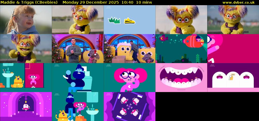 Maddie & Triggs (CBeebies) Monday 29 December 2025 10:40 - 10:50