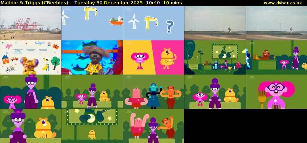 Maddie & Triggs (CBeebies) Tuesday 30 December 2025 10:40 - 10:50
