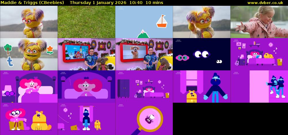 Maddie & Triggs (CBeebies) Thursday 1 January 2026 10:40 - 10:50