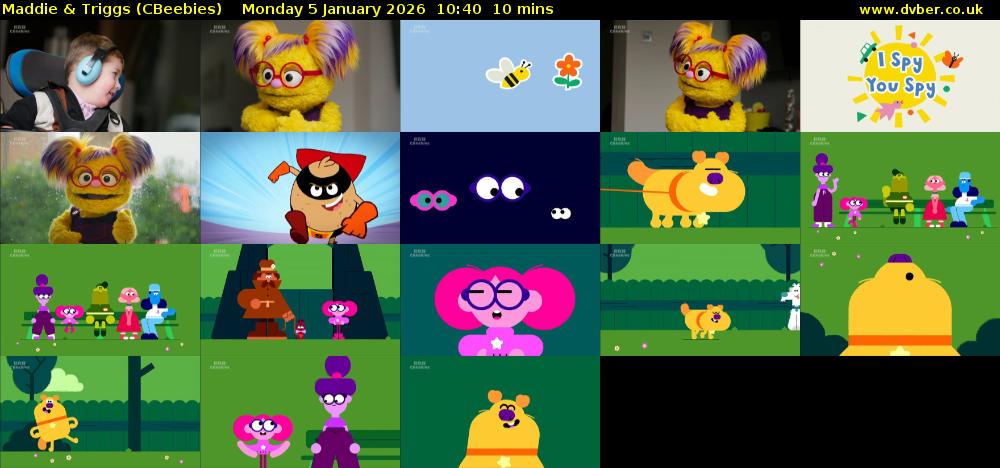 Maddie & Triggs (CBeebies) Monday 5 January 2026 10:40 - 10:50