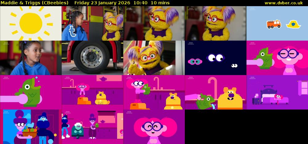 Maddie & Triggs (CBeebies) Friday 23 January 2026 10:40 - 10:50