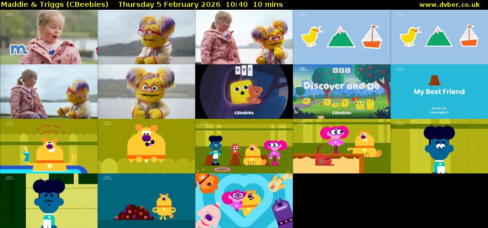 Maddie & Triggs (CBeebies) Thursday 5 February 2026 10:40 - 10:50