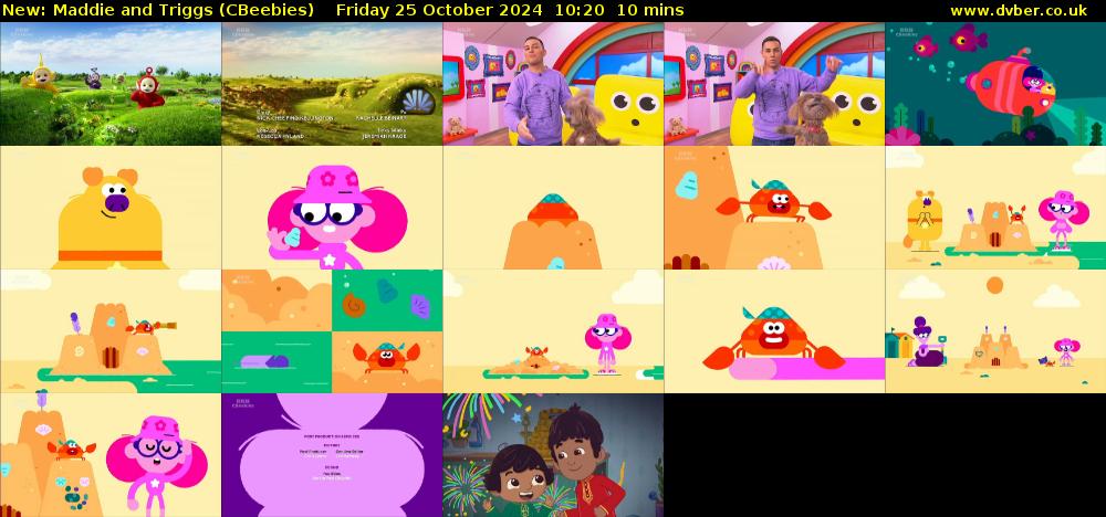 Maddie and Triggs (CBeebies) Friday 25 October 2024 10:20 - 10:30
