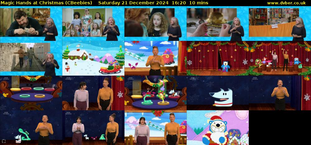Magic Hands at Christmas (CBeebies) Saturday 21 December 2024 16:20 - 16:30