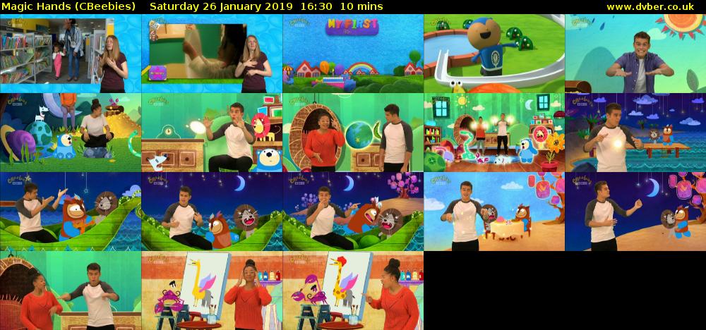 Magic Hands (CBeebies) Saturday 26 January 2019 16:30 - 16:40