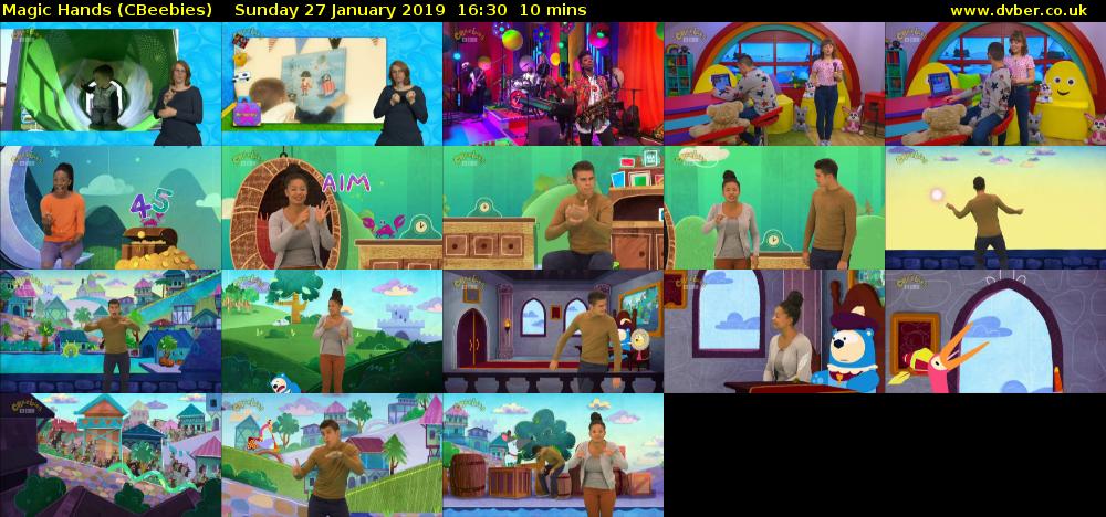 Magic Hands (CBeebies) Sunday 27 January 2019 16:30 - 16:40