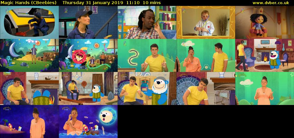 Magic Hands (CBeebies) Thursday 31 January 2019 11:10 - 11:20
