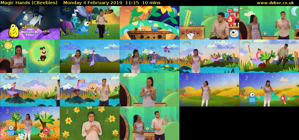 Magic Hands (CBeebies) Monday 4 February 2019 11:15 - 11:25