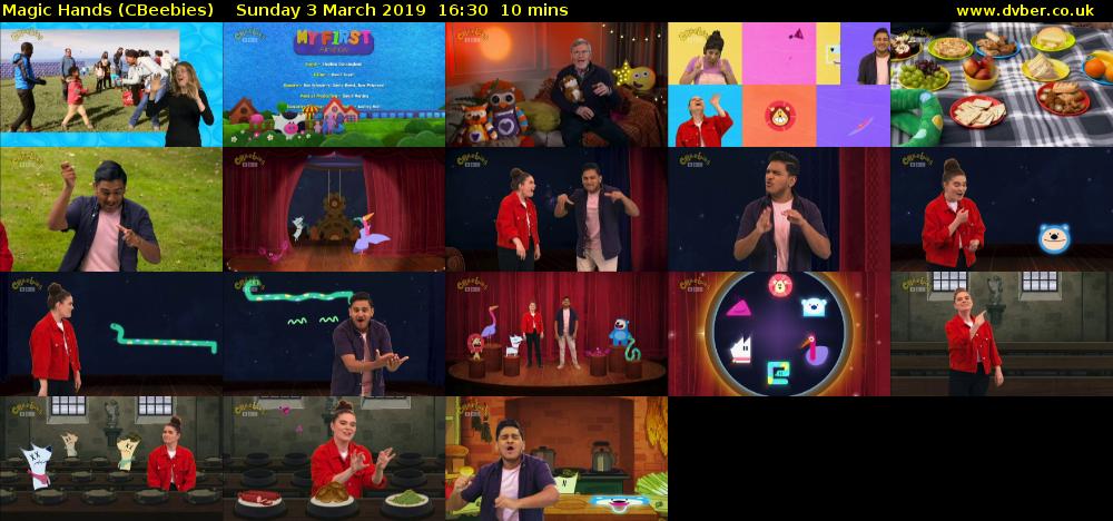 Magic Hands (CBeebies) Sunday 3 March 2019 16:30 - 16:40