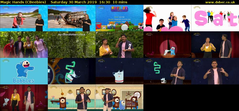 Magic Hands (CBeebies) Saturday 30 March 2019 16:30 - 16:40