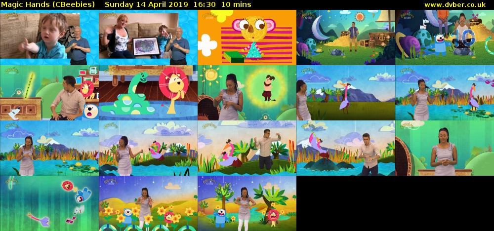 Magic Hands (CBeebies) Sunday 14 April 2019 16:30 - 16:40