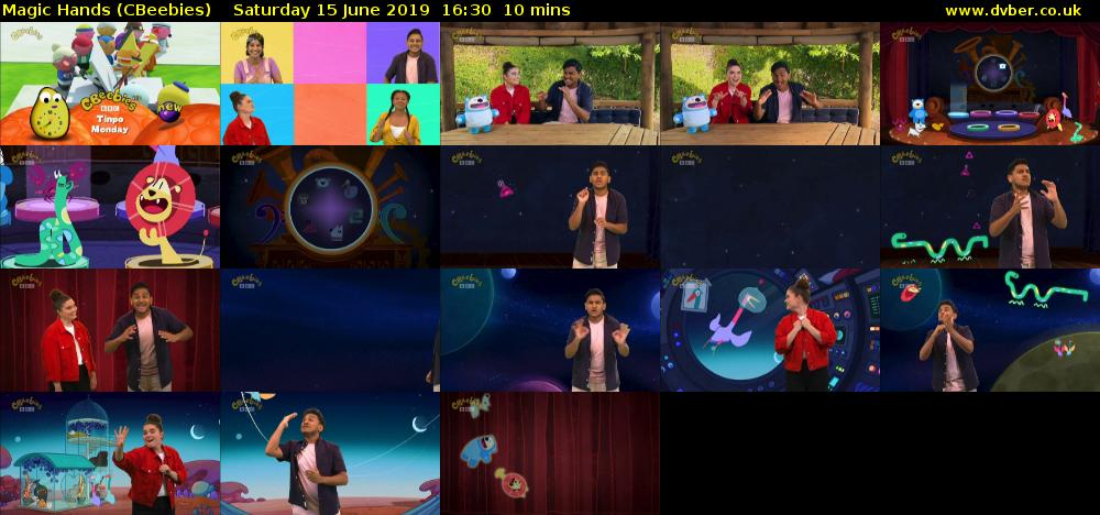 Magic Hands (CBeebies) Saturday 15 June 2019 16:30 - 16:40