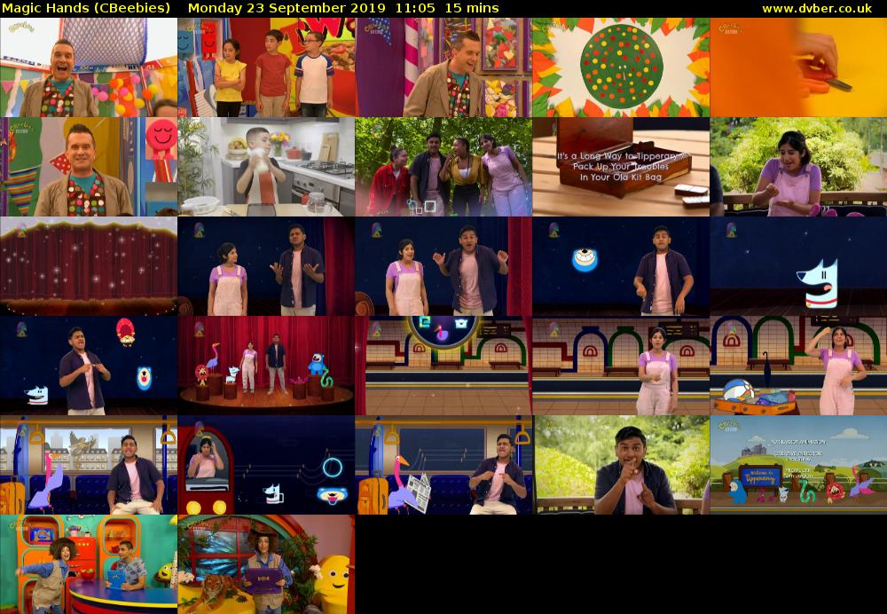 Magic Hands (CBeebies) Monday 23 September 2019 11:05 - 11:20