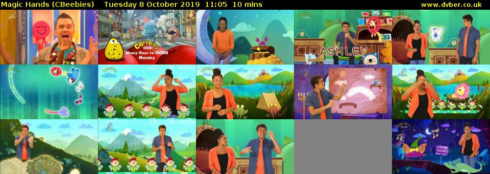 Magic Hands (CBeebies) Tuesday 8 October 2019 11:05 - 11:15