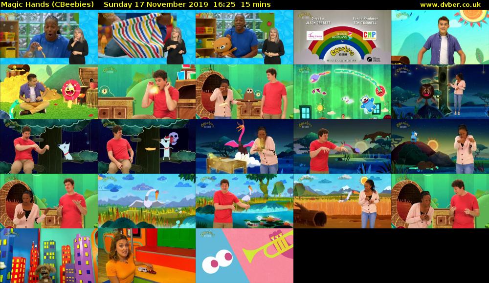 Magic Hands (CBeebies) Sunday 17 November 2019 16:25 - 16:40