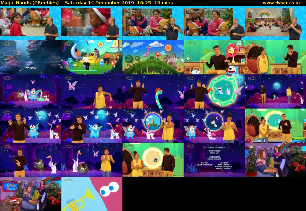 Magic Hands (CBeebies) Saturday 14 December 2019 16:25 - 16:40